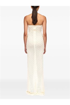 Pearl Embellished Knit Halter Gown DAVID KOMA | RE26DKKN17DLWHITE